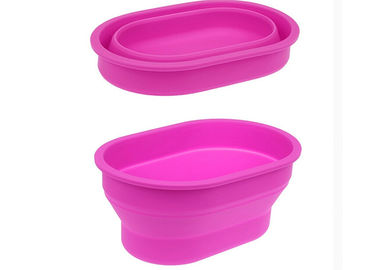 Luar pink Silicone Peralatan Dapur dicuci Folding Silicone Toko Bucket